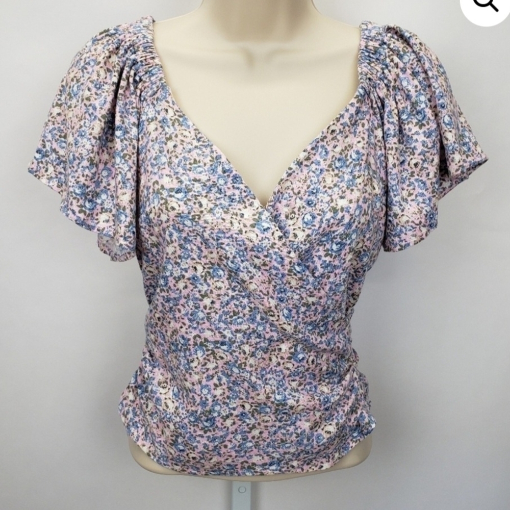 Floral Print‎ Women's Top Sz Xs-S